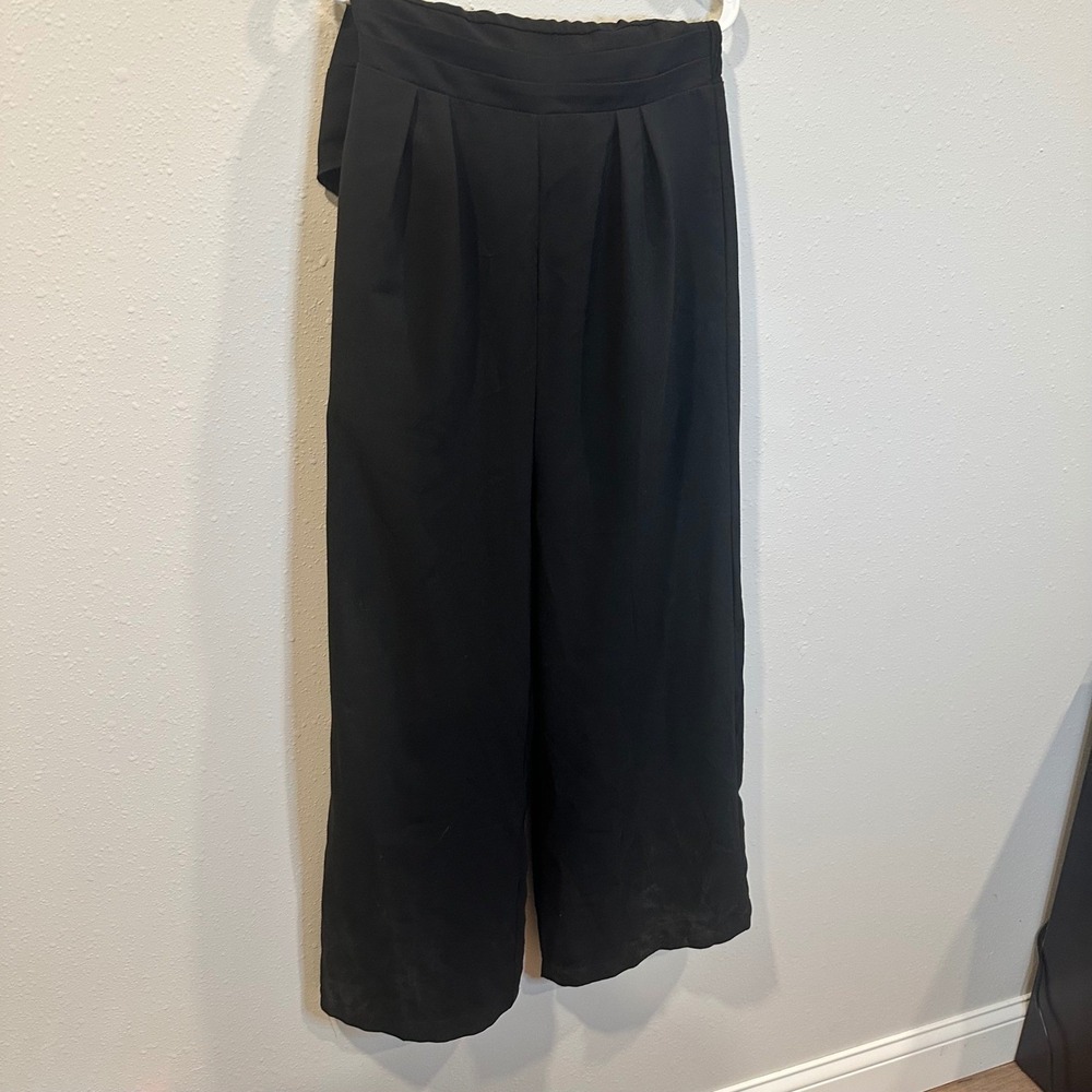 PRETTYGARDEN Jumpsuit Women Size M Black One Shoulder Wide Leg Elegant Formal - Picture 8 of 16